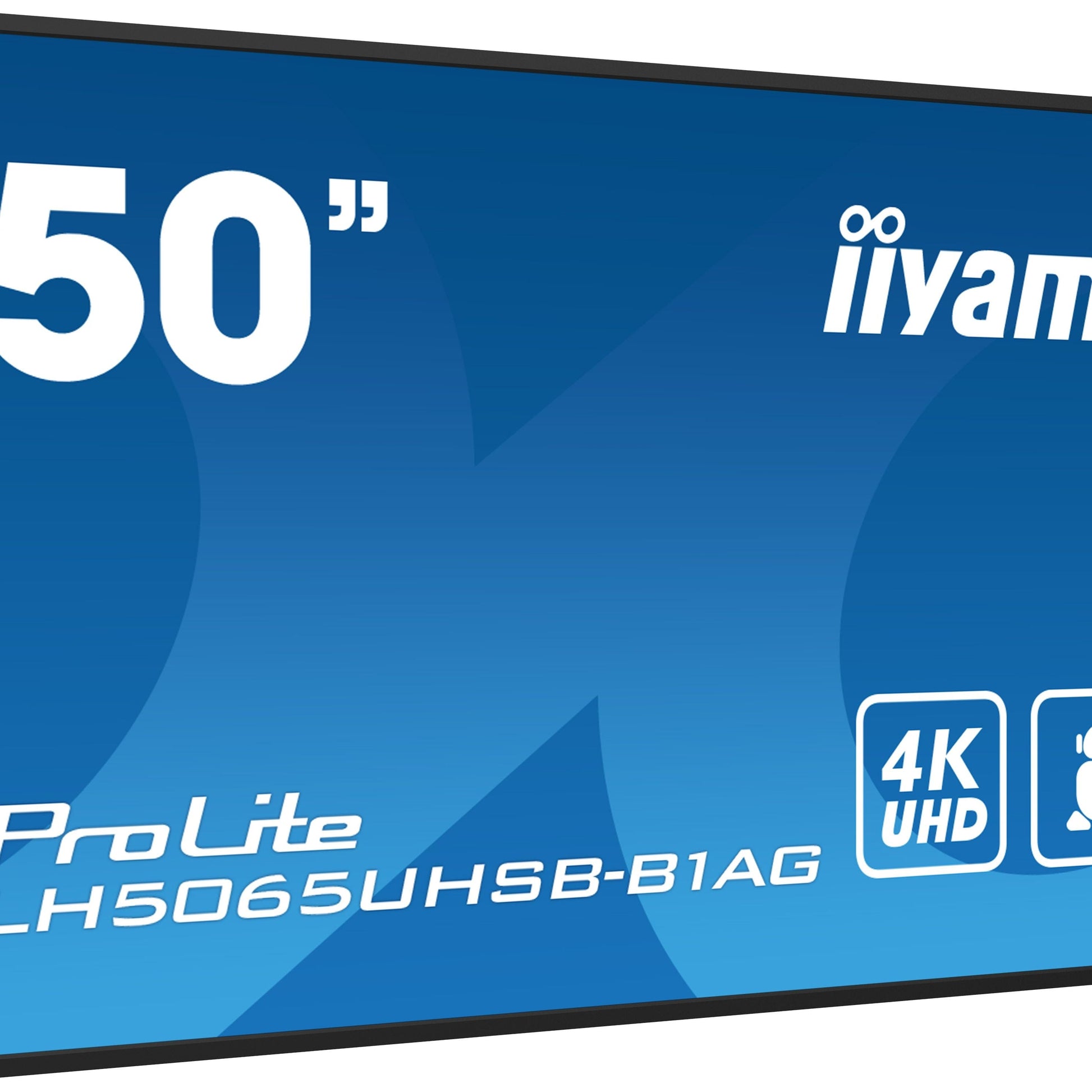 Dark Cyan iiyama LH5065UHSB-B1AG Signage Display Digital signage flat panel 125.7 cm (49.5") LCD Wi-Fi 800 cd/m² 4K Ultra HD Black Built-in processor Android 11 24/7