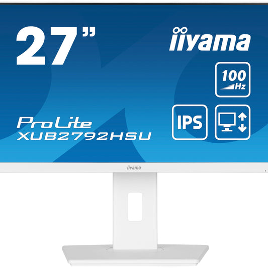 Dark Cyan iiyama ProLite XUB2792HSU-W6 27" IPS 100Hz LED Full HD Display in White