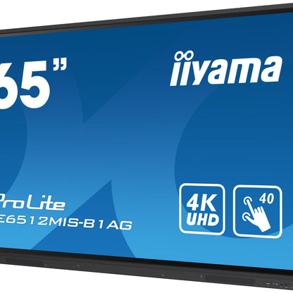 Dark Cyan iiyama TE6512MIS-B3AG Signage Display Kiosk design 165.1 cm (65") LCD Wi-Fi 400 cd/m² 4K Ultra HD Black Touchscreen Built-in processor Android 11 24/7