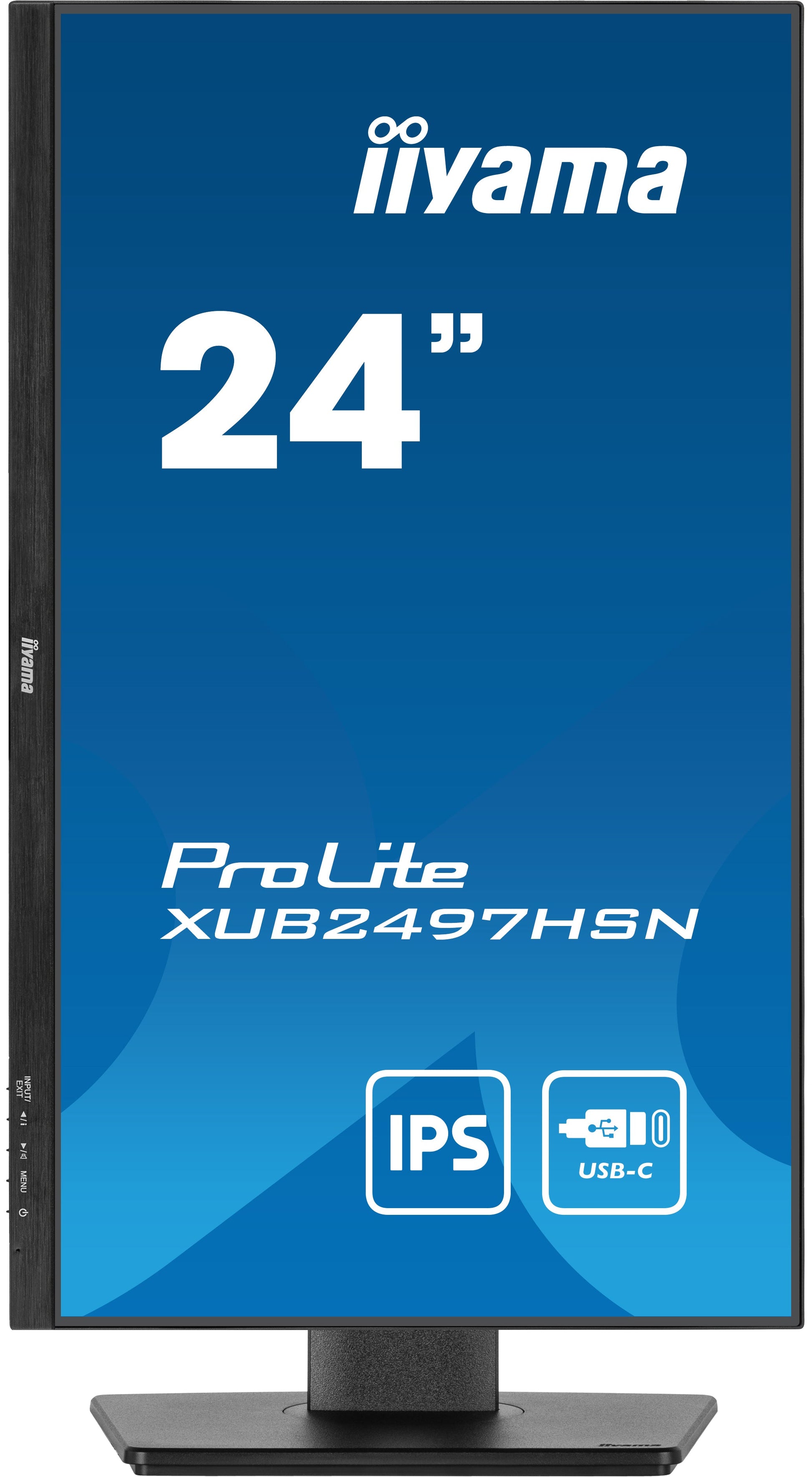 Dark Cyan iiyama ProLite XUB2497HSN-B1 24" LED Full HD Display with USB-C & RJ45 (LAN) in Black