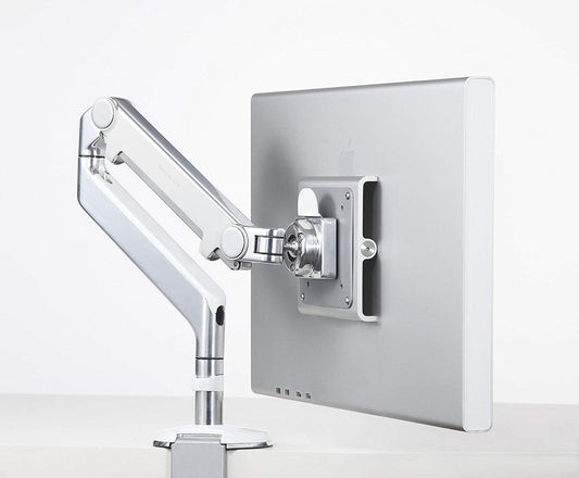 Lavender Humanscale M2 M2CW1S Adjustable Articulating Computer Monitor Arm Polished Aluminum with White Trim