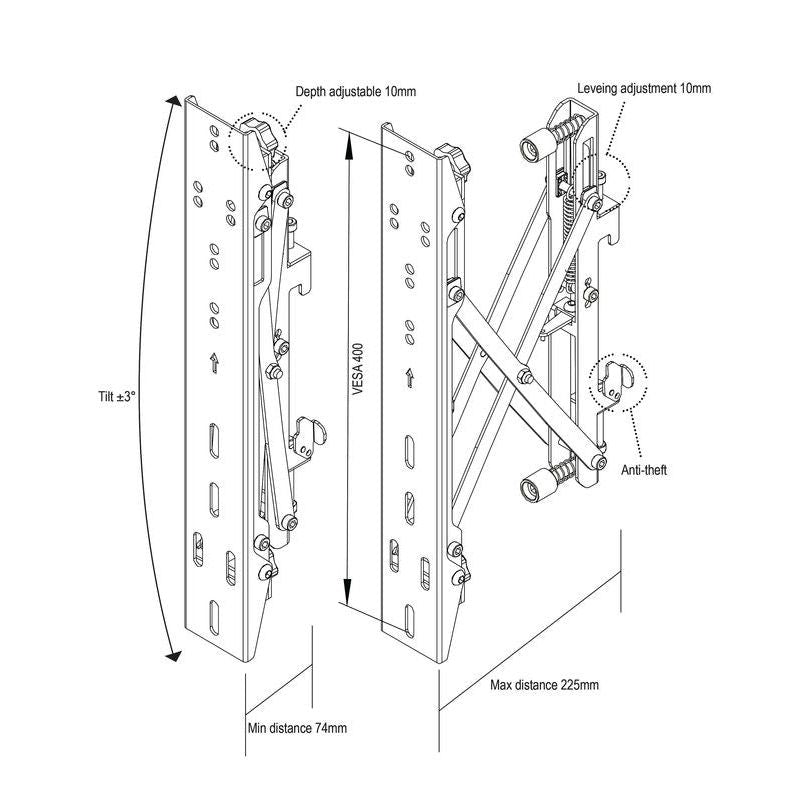 Lavender Multibrackets M Pro Series - M Push in Pop out VESA 400