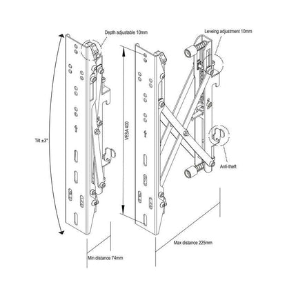 Lavender Multibrackets M Pro Series - M Push in Pop out VESA 400
