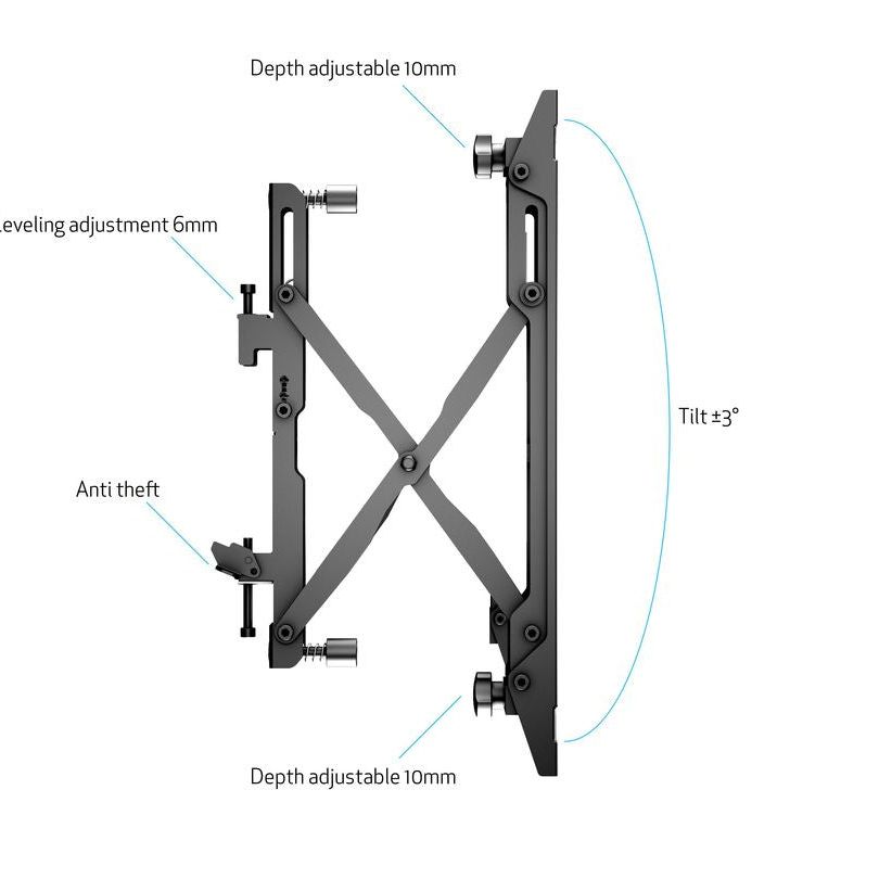 Dim Gray Multibrackets M Pro Series - M Push in Pop out VESA 400