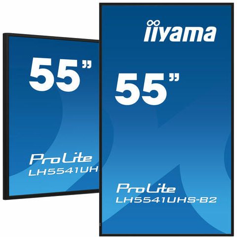 Dark Cyan iiyama ProLite LH5541UHS-B2 55" Professional Digital Signage display with 4K UHD resolution and 24/7 operating time
