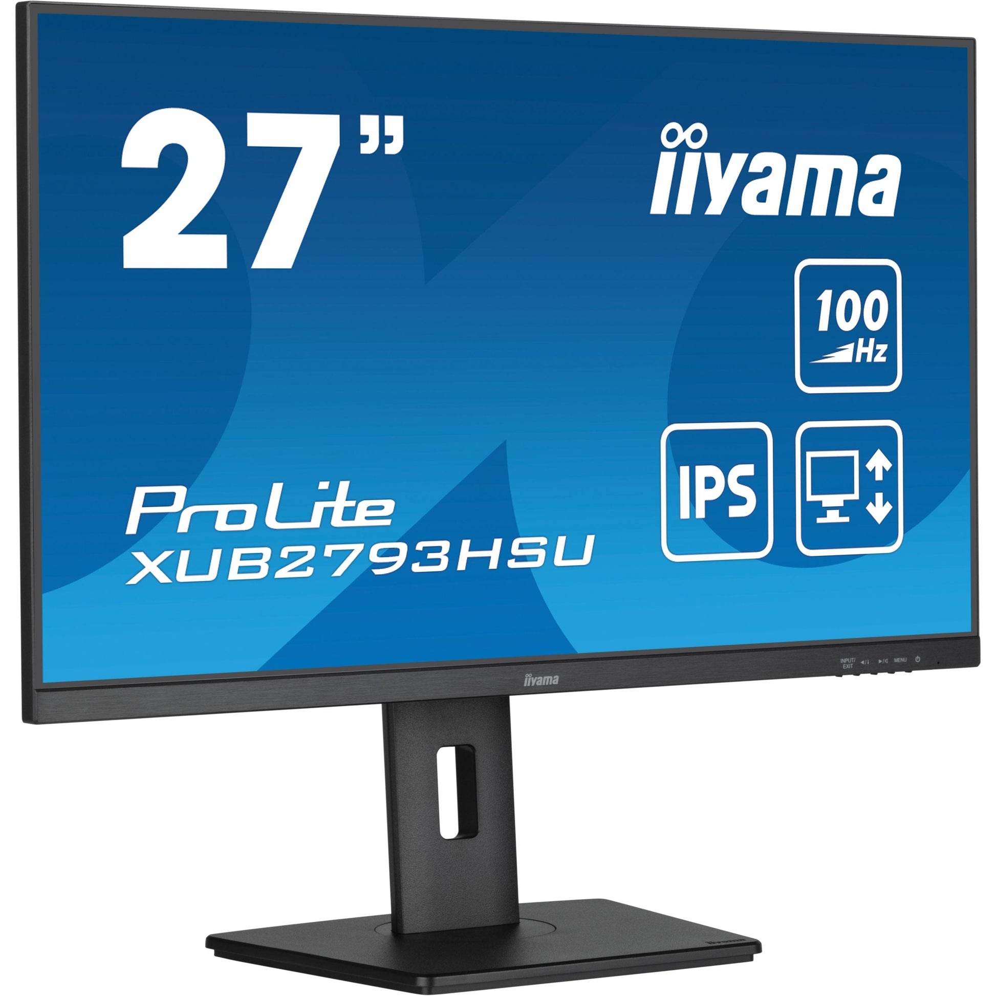 Dark Cyan iiyama ProLite XUB2793HSU-B6 27” IPS technology panel with height adjustable stand and 100Hz refresh rate