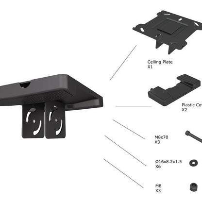 Dark Slate Gray Multibrackets M Pro Series - Ceiling Plate with Plastic Cover Black