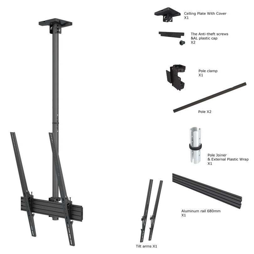 Dark Slate Gray Multibrackets M Ceiling Mount Pro MBC1UPHD