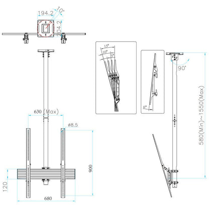 Dark Slate Gray Multibrackets M Ceiling Mount Pro MBC1UPHD