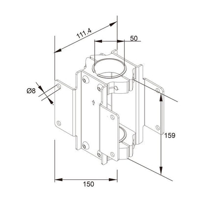 Light Gray Multibrackets M Pro Series - Dual Pole Clamp