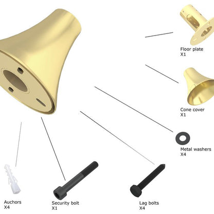 Tan Multibrackets M Pro Series - Floor To Ceiling Wall Plate Brass