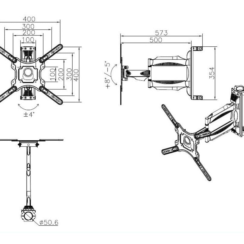 Black Multibrackets M Pro Series - VESA Flexarm Pro 400