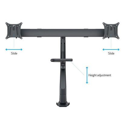Dim Gray Multibrackets M VESA Gas Lift Arm w. Duo Crossbar 2 Black