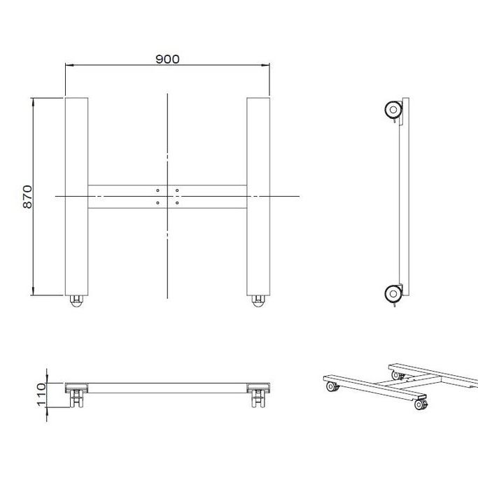 Lavender Multibrackets M Public Display Stand Wheelbase HD B2B Black