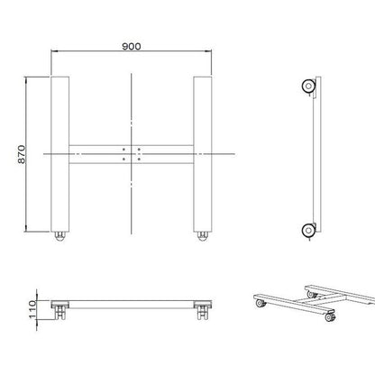 Lavender Multibrackets M Public Display Stand Wheelbase HD B2B Black