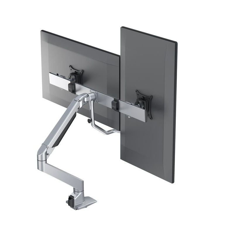 Dim Gray Multibrackets M VESA Gas Lift Arm w. Duo Crossbar 2 Silver