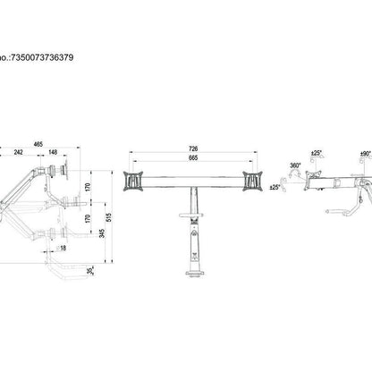 Lavender Multibrackets M VESA Gas Lift Arm w. Duo Crossbar 2 White