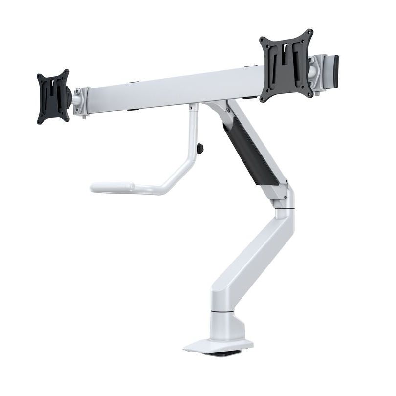 Light Gray Multibrackets M VESA Gas Lift Arm w. Duo Crossbar 2 White