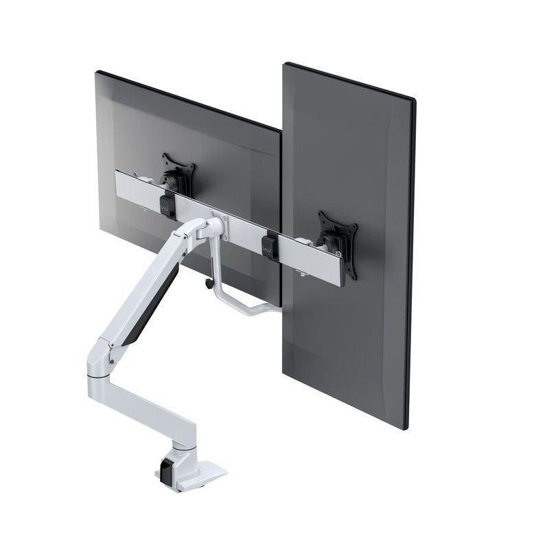 Dim Gray Multibrackets M VESA Gas Lift Arm w. Duo Crossbar 2 White
