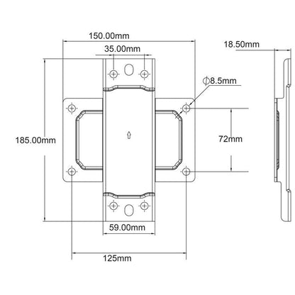 Light Gray Multibrackets M Pro Series - Pole Clamp Plate