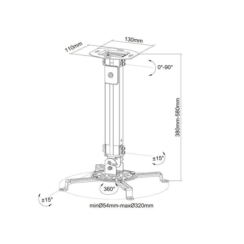 Light Gray Multibrackets M Universal Projector Ceiling Mount I