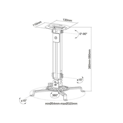 Light Gray Multibrackets M Universal Projector Ceiling Mount I