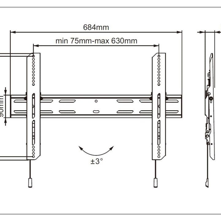 Black Multibrackets M Universal Wallmount Outdoor Tilt 600 MAX