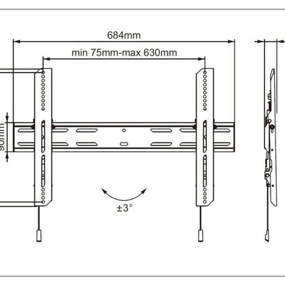 Black Multibrackets M Universal Wallmount Outdoor Tilt 600 MAX