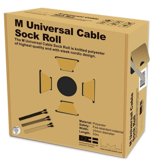 Dark Khaki Multibrackets M Universal Cable Sock Roll Silver 20mm-W 50m-L