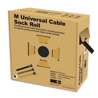 Dark Khaki Multibrackets M Universal Cable Sock Roll Black 20mm-W 50m-L