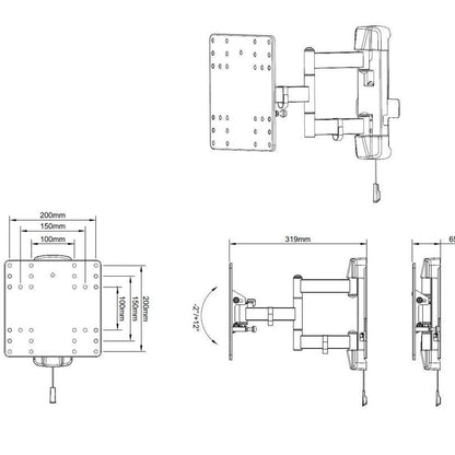 Light Gray Multibrackets M VESA Full Motion Outdoor 100/200