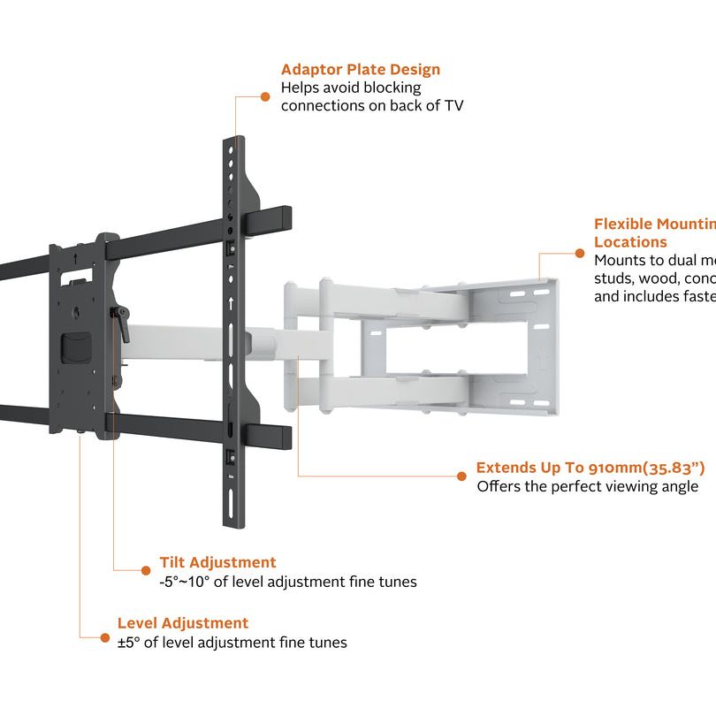 Dark Slate Gray Multibrackets M Universal Long Reach Arm HD 910mm Dual White
