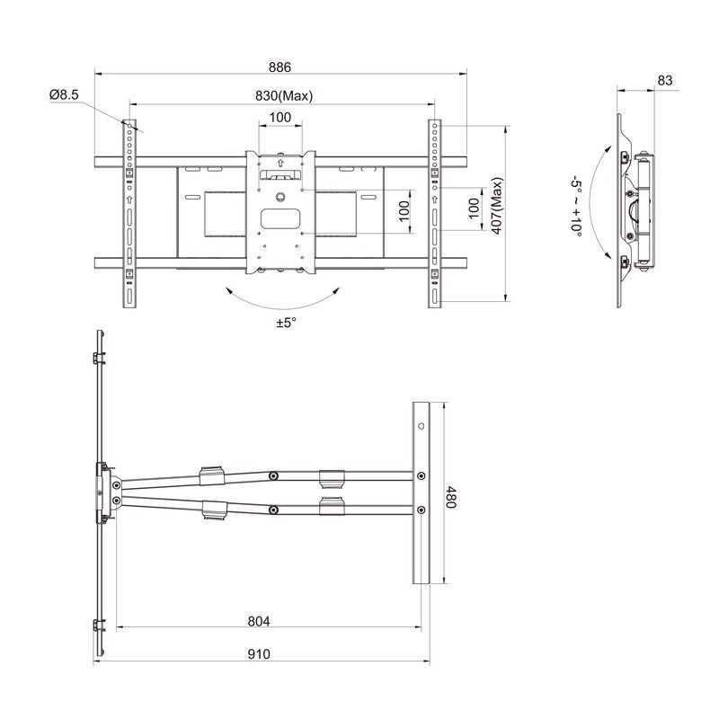 Lavender Multibrackets M Universal Long Reach Arm HD 910mm Dual White
