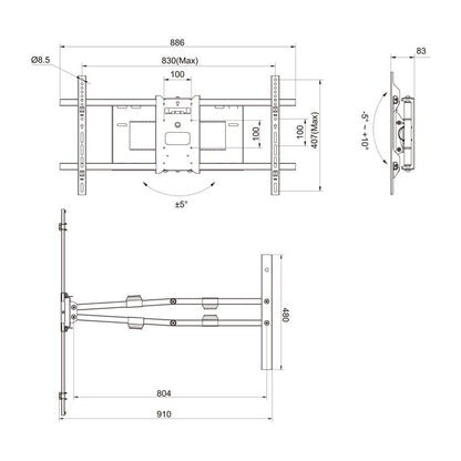 Lavender Multibrackets M Universal Long Reach Arm HD 910mm Dual White