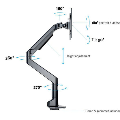 Light Gray Multibrackets M VESA Gas Lift XL Single Black
