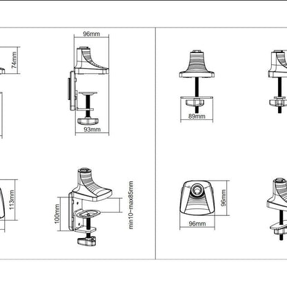 Light Gray Multibrackets M Deskmount Gas Spring Single White