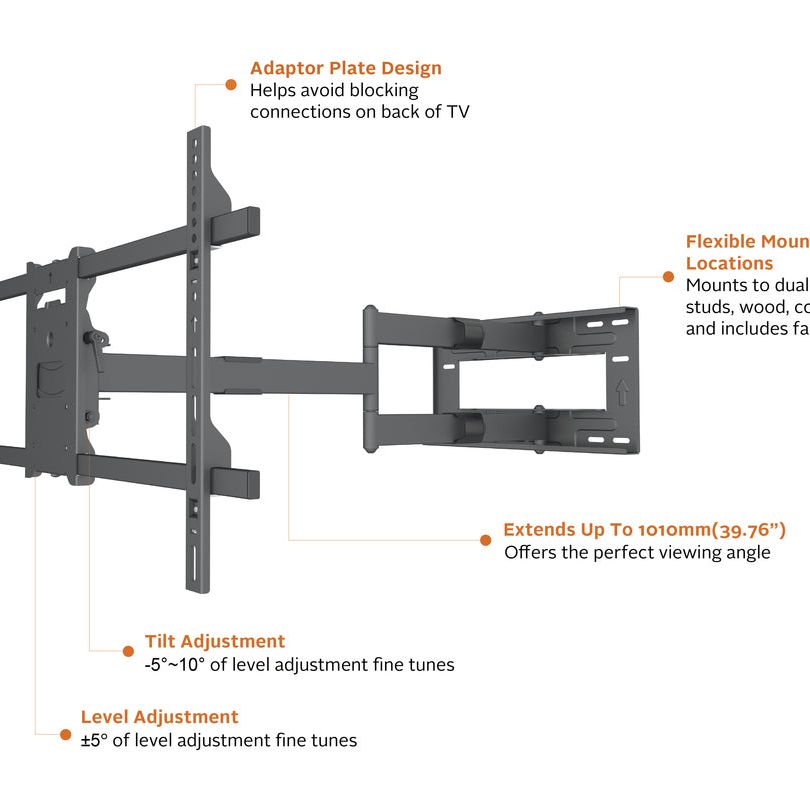 Dim Gray Multibrackets M Universal Long Reach Arm 1010mm HD, Single