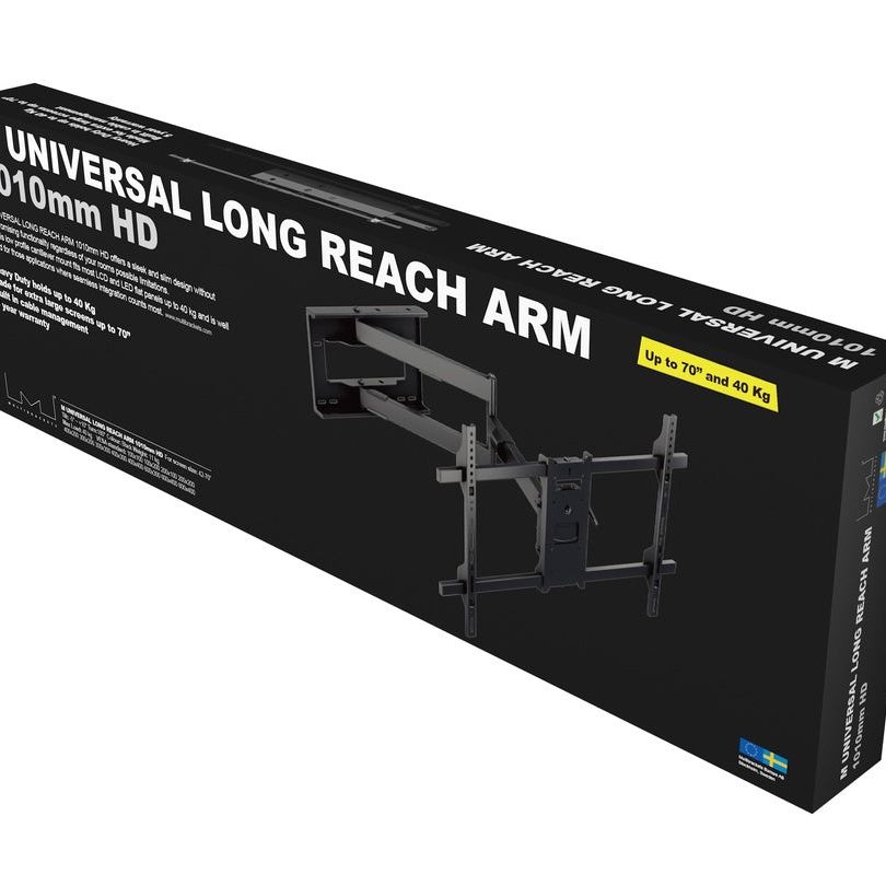 Black Multibrackets M Universal Long Reach Arm 1010mm HD, Single