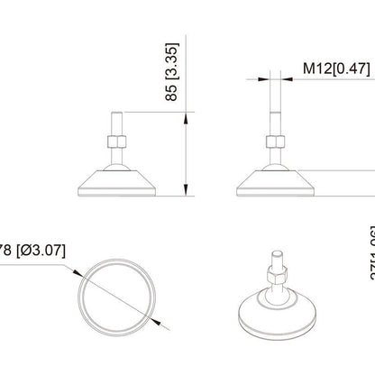 Light Gray Multibrackets M Pro Series - Adjustable Feet Pro