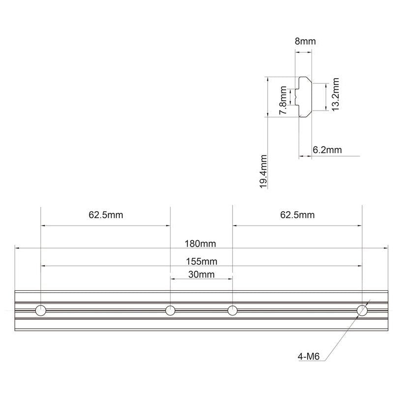 Light Gray Multibrackets M Pro Series - Rail Extension Black