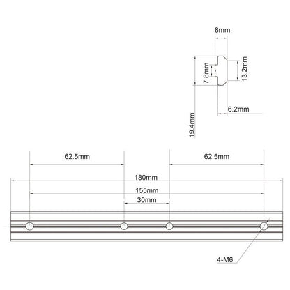 Light Gray Multibrackets M Pro Series - Rail Extension Black