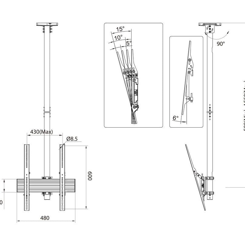 Lavender Multibrackets M Ceiling Mount Pro MBC1UP 400x600