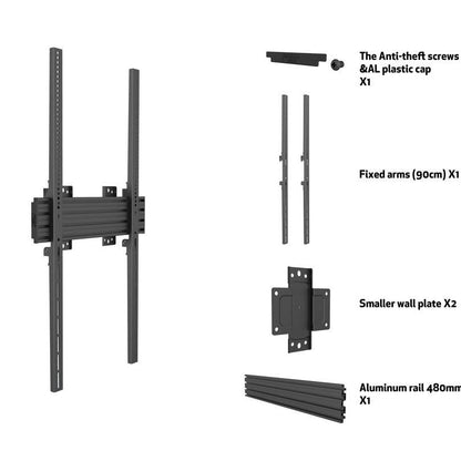 Dark Slate Gray Multibrackets M Wallmount Pro MBW1UP 400x900 Fixed Black