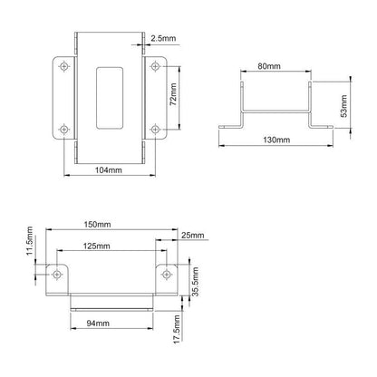 Dark Slate Gray Multibrackets M Pro Series - Connecting plate
