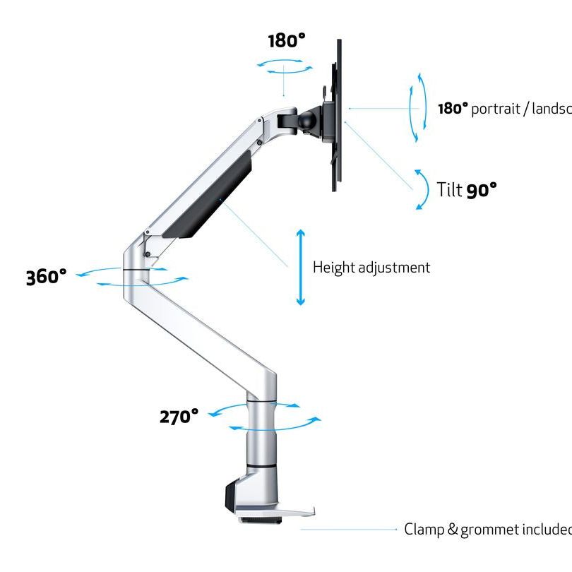 Lavender Multibrackets M VESA Gas Lift XL Single Silver HD