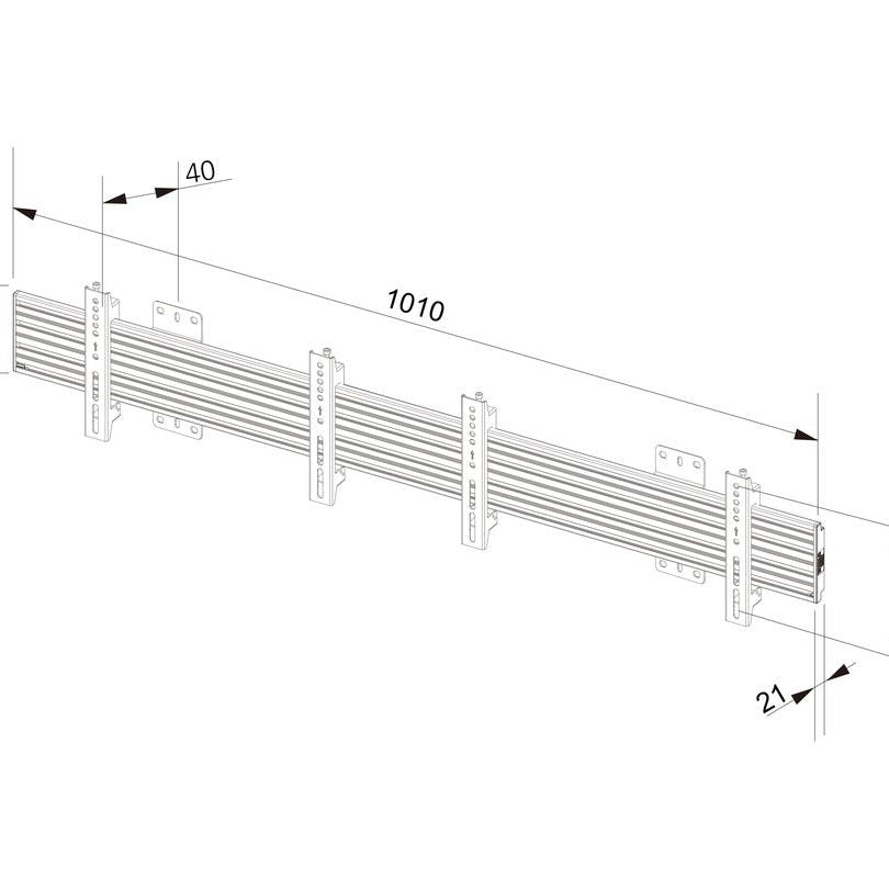 Light Gray Multibrackets M Wallmount Pro MBW2U Fixed 200 Black