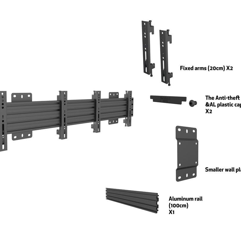 Dark Slate Gray Multibrackets M Wallmount Pro MBW2U Fixed 200 Black