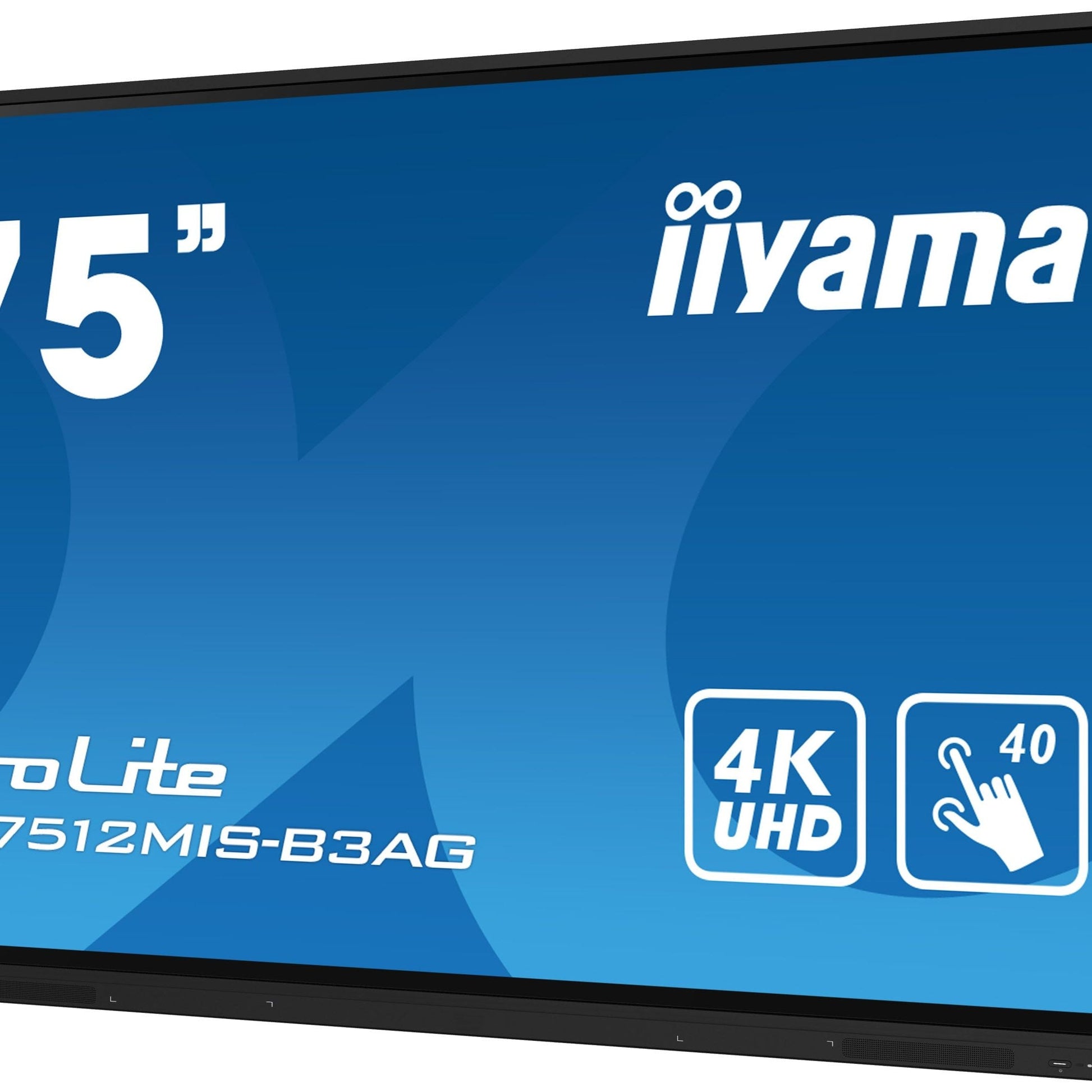 Dark Cyan iiyama TE7512MIS-B3AG Signage Display Kiosk design 190.5 cm (75") LCD Wi-Fi 400 cd/m² 4K Ultra HD Black Touchscreen Built-in processor Android 11 24/7