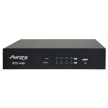 Dark Slate Gray Aurora DTX-44D 4x4 Dante DSP with 4x4 analog in and out