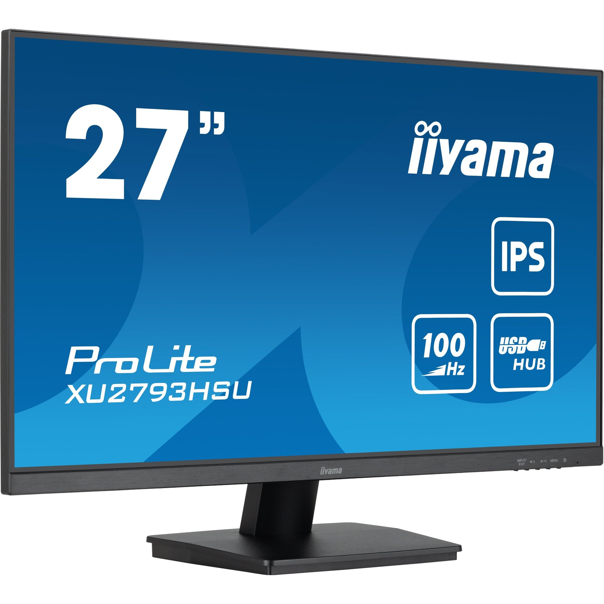 Dark Cyan iiyama ProLite XU2793HSU-B6 27” IPS technology panel with USB hub and 100Hz refresh rate